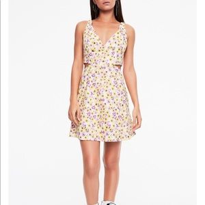 AFRM Rayana Linen Cut Out Mini Dress